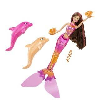 Barbie Swimn Dance Mermaid w/Dolphins Pink/Orange by Mattel