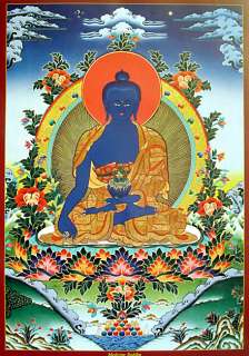MEDICINE BUDDHA Tibetan Thangka Poster for Dharma  