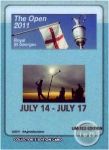 NEW Luke Donald British Open 2011 Collectors card /25  