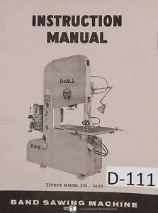 DoAll Band Saw Operation Zephyr ZW 3620 Machine Manual  