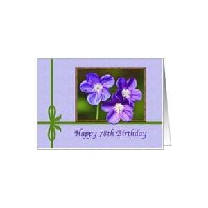  78th Birthday, Happy, Violas, Purple Flowers Card Toys 