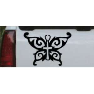 Butterfly wings with Cross Body Christian Car Window Wall Laptop Decal 