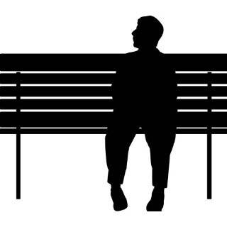 People Silhouette Wall Decals   Man Sitting On Park Bench Silhouette 