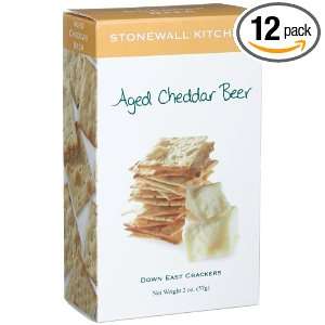 Stonewall Kitchen Aged Cheddar Beer Crackers,2 Ounce Box (Pack of 12)