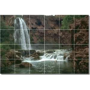  Waterfalls Photo Shower Tile Mural 15  32x48 using (24 
