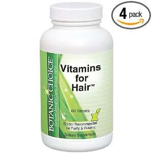  Botanic Choice Vitamins For Hair, 60 Tablets (Pack of 4 