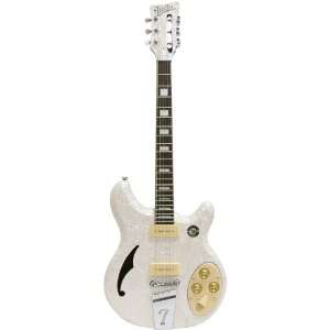  Italia Rimini 6 string Electric Guitar   White Pearloid 