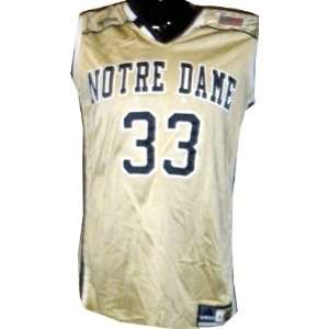  #33 Notre Dame Womens Basketball Game Used Gold Mesh 