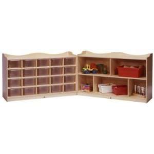 Steffy Wood Products 20 Tray Cubby with 5 Section Storage  